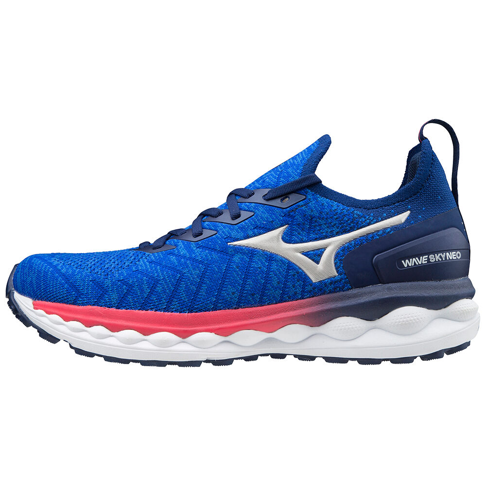 Mizuno Men's Wave Sky Neo Running Shoes Blue/Silver/Pink (J1GC203404-ZQX)